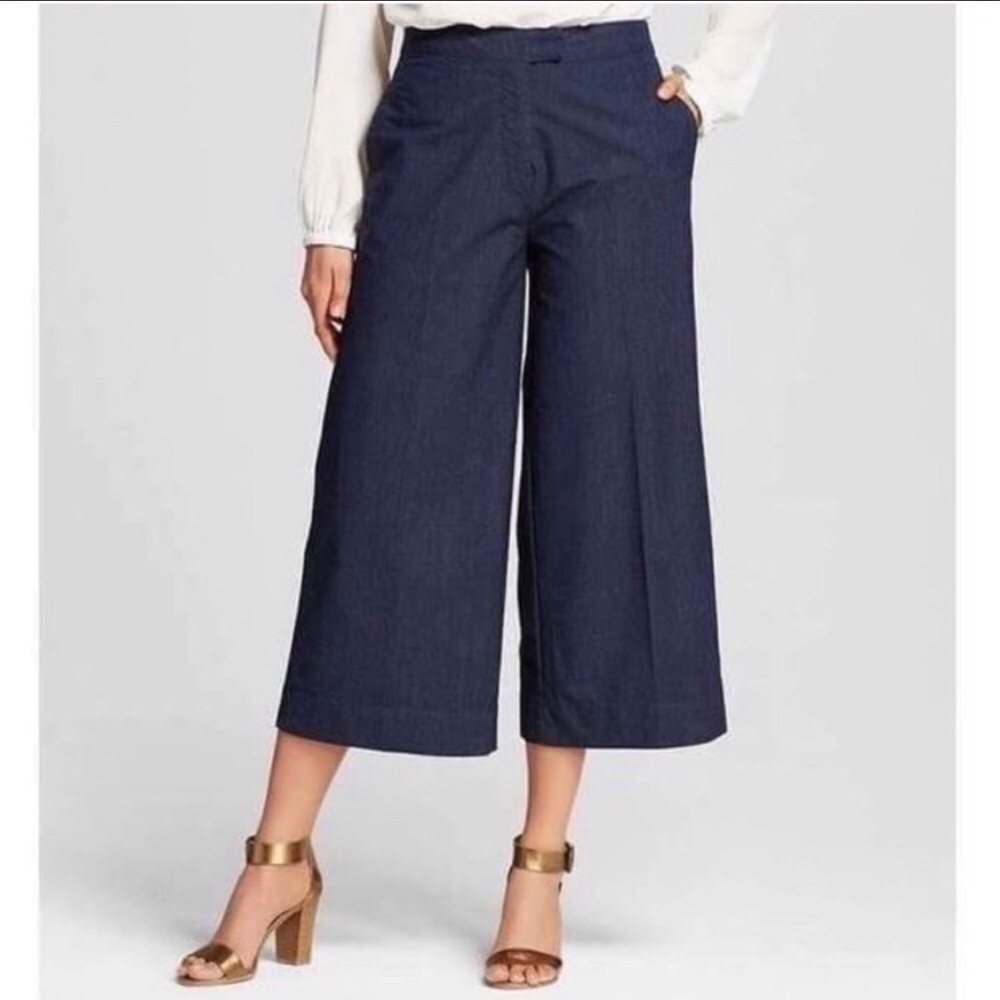 WhoWhatWear wide-leg mid-calf trousers. NWOT!